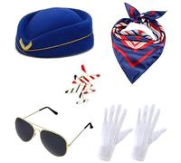 YIGZYCN Flyer Cosplay Outfit Kit Capitano Cappello Adulto Gioco di Ruolo Attrezzatura Elegante Hostess Look Per Festival Occasione Coppie Costume Set