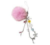 YIGZYCN Fuzzy Balls Fiocco di Neve Stella Bead Cellulare Cinghia Del Telefono Di Natale Cordino Colorato Perline Borsa Fascino Accessorio Vac