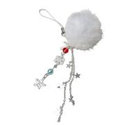 YIGZYCN Fuzzy Balls Fiocco di Neve Stella Bead Cellulare Cinghia Del Telefono Di Natale Cordino Colorato Perline Borsa Fascino Accessorio Vac