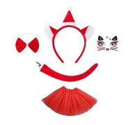 YIGZYCN Gatti Accessori per costume da animale Gatti Fascia Coda Papillon Gonna per Bambino Ragazzo Ragazza Teen Giochi di Ruolo Halloween Cosplay