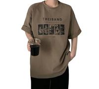 YIGZYCN Maglietta estiva girocollo a maniche corte camicetta grafica maglietta oversize, Caff, XL