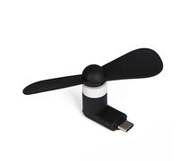 YIGZYCN Mini ventilatore portatile in silicone ad alta velocità con porta USB C tipo C, funzionamento a risparmio energetico, nero