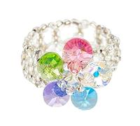 YIGZYCN Moda Fiore Freddo Vintage Regolabile Cristallo Perline Minimalista Elastico Gioielli Per Le Donne Elastico