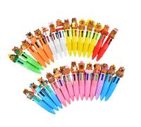 YIGZYCN Multi funzionale 4 colori Hydrochoerus Penna a sfera Set Cartoon Multicolore Scrittura liscia per Studio e Home Press Type Oil