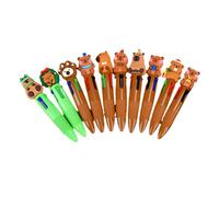 YIGZYCN Multi funzionale 4 colori Hydrochoerus Penna a sfera Set Cartoon Multicolore Scrittura liscia per Studio e Home Press Type Oil