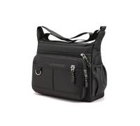 YIGZYCN Oxfords - Borsa a tracolla da uomo, con tasche multiple e cerniera, per lavoro, viaggi e uso quotidiano, stile casual, Nero