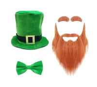 YIGZYCN Patricks Day Costume Set Leprechaun Cappello Sopracciglio Baffi Scarpe Coperture Per Il Partito Costume Irlandese Festival Accessori Leprechaun Costume