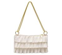 YIGZYCN Piccola borsa a tracolla da donna borsa a tracolla increspata con cinturino a catena regolabile, pochette alla moda borsa da sera piccola pochette da sera borsa da sera, Ow