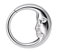 YIGZYCN Piercing per setto nasale con luna, elegante piercing per naso, con anello a forma di luna, elegante clip per il naso