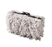 YIGZYCN Pochette da donna da sera, con frange, borsa da sera, per feste, matrimoni, pochette a tracolla con catena a tracolla, grigio