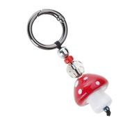 YIGZYCN Portachiavi a forma di fungo in resina, multiuso, clip per borsa per studenti e adolescenti, decorazione portatile alla moda, regalo unico per compleanno, Rosso, keychain