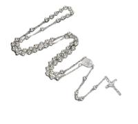 YIGZYCN Rosario da 6 mm Collana con perline di preghiera cattolica religiosa gioielli fascino uomini donne per ciondolo gioielli collane religiose per donne cattolici uomini bambini gioielli moda