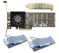 YIGZYCN Scheda di espansione PCIe4.0 4Port NVMe che supporta 4 unità senza BIOS Split Natives Plug Play Dissipatore di calore in alluminio