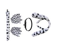 YIGZYCN Set costume da cucciolo dalmata, orecchie, coda, guanti, campane, girocollo, accessori per costume per Halloween e cosplay