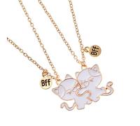 YIGZYCN Set di 2 collane con ciondolo a forma di gatto, collana dell'amicizia, in lega, per coppie