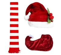 YIGZYCN Set di accessori per travestimento da Babbo Natale, per adulti, set completo di sciarpa per Babbo Natale