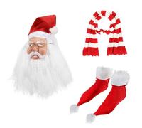 YIGZYCN Set di accessori per travestimento da Babbo Natale, per adulti, set completo di sciarpa per Babbo Natale