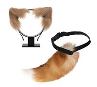 YIGZYCN Set di costume da animale per giochi di ruolo, coda di animale peloso e fascia per orecchie in peluche, per donne, Halloween, cosplay, costume da animale