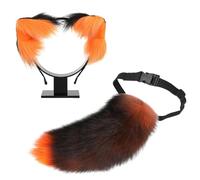 YIGZYCN Set di costume da animale per giochi di ruolo, coda di animale peloso e fascia per orecchie in peluche, per donne, Halloween, cosplay, costume da animale