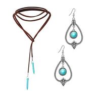 YIGZYCN Set di gioielli bohémien da donna, alla moda, con collana, braccialetto, orecchini, occhiali da sole, fascia per capelli, set regalo, Pietra