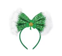 YIGZYCN StPatricks Day Hairhoop per festa nazionale irlandese celebrazione polvere scintillante fascia per feste a tema festival raduni trifogli fascia