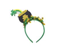 YIGZYCN StPatricks Day Hairhoop per festa nazionale irlandese celebrazione polvere scintillante fascia per feste a tema festival raduni trifogli fascia