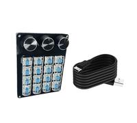 YIGZYCN Tastiera macro portatile a 16 tasti con quadranti programmabili per controlli di gioco avanzati e tastiere di gestione multimediale tastiera manopola doganale