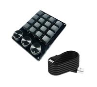 YIGZYCN Tastiera macro portatile a 16 tasti con quadranti programmabili per controlli di gioco avanzati e tastiere di gestione multimediale tastiera manopola doganale