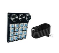 YIGZYCN Tastiera macro portatile a 16 tasti con quadranti programmabili per controlli di gioco avanzati e tastiere di gestione multimediale tastiera manopola doganale