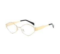 YIGZYCN Unisex Vintage Montatura Shades Trasparente/Lenti Colorate Retro Rimmed Occhiali Geek Costume Lente Trasparente Occhiali Puntelli Foto, Montatura dorata piatta