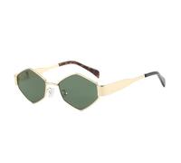 YIGZYCN Unisex Vintage Montatura Shades Trasparente/Lenti Colorate Retro Rimmed Occhiali Geek Costume Lente Trasparente Occhiali Puntelli Foto, Cornice Oro Verde Fil