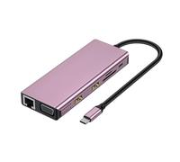 YIGZYCN USB C Docking Station Doppio Monitor Adattatore 12 In 1 Adattatore USB C Con VGA Gigabit Ethernet 4 Lettore di Schede Porta USB3.0