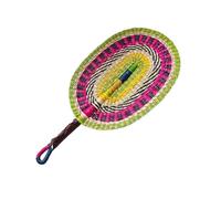 YIGZYCN Ventaglio a mano africano in erba marina intrecciata manuale ventilatore decorazione da parete ventilatore colorato palmare appeso Decors accessori ventola di raffreddamento