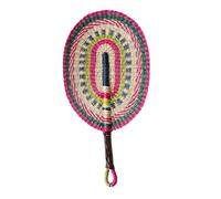 YIGZYCN Ventaglio a mano africano in erba marina intrecciata manuale ventilatore decorazione da parete ventilatore colorato palmare appeso Decors accessori ventola di raffreddamento