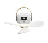 YIGZYCN Ventilatore da campeggio Foglie Staccabile Batteria Ricaricabile 3 Velocità Regolabile Illuminazione Telecomando Per Esterni E Dormitori Ventilatore Da Soffitto Portatile Per Campeggio