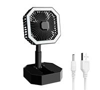 YIGZYCN Ventilatore da tavolo multifunzione ricaricabile USB regolabile in altezza Ventilatore da tavolo alimentato a batteria ricaricabile con lampada Ventilatore da scrivania portatile Silenzioso