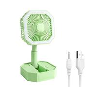 YIGZYCN Ventilatore da tavolo multifunzione ricaricabile USB regolabile in altezza Ventilatore da tavolo alimentato a batteria ricaricabile con lampada Ventilatore da scrivania portatile Silenzioso