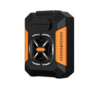 YIGZYCN Ventola di raffreddamento portatile montata in vita Clip in acciaio al carbonio con luce LED integrata con alimentatore da 5000 mAh per corrieri sportivi Ventilatore portatile ricaricabile