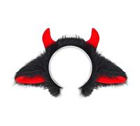YIGZYCN Yaks Orecchio Cerchietto Con Coda Animale Yaks Accessori Costume Yaks Orecchio e Coda Kit Per Halloween Party Fancy Dress Cosplay