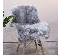 YIHAIC Faux tappetto di pelle di pecora tappeto, Pecora Agnello imitazione pelliccia sintetica decorativa, adatto per tappeto per soggiorno, tappetino per il letto (grigio, 75 x 120cm)