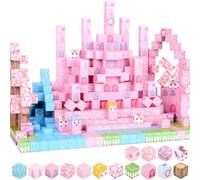 YIHANG 100 blocchi magnetici, blocchi magnetici da principessa giocattoli per ragazze, regali di compleanno per bambini, regali di Pasqua, costruire castello rosa e piastrelle giocattolo da