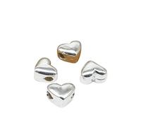 YIHANSS 2 Pezzi Reali 925 Sterling Argento Lucido Perline per Il Cuore, Perle di Piccoli Cuore, 925 Perle d'Amore d'Amore d'Argento per Collana in Bracciale Cina