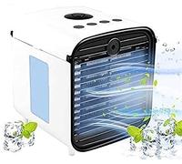 YIHANSS Air Mini Cool Portable Air Conditioner, 4 in 1 Space Cooler, Humidifier & Purifier, 3 velocità e 7 luci a LED, Mini ventole (B-White)