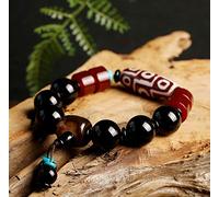 YIHANSS Bracciale agate feng shui buddismo ricchezza braccialetto corniola nove occhi dzi tallone braccialeria malvagia gioiello oculare eye naturale chakra corniole braccialetto per denaro postività