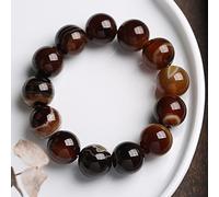 YIHANSS Bracciale di agata di muschio naturale 16mm Buddha perle Chakra pietre Chakra Carniola Feng Shui Bracciale per uomini Donne Ornamento Meditazione delle vacanze Reiki Rato