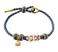 YIHANSS Bracciale di pesca fatta a mano con bracciale bracciale effel Bracciale di bracciale a campana di torre in argento in argento 925, braccialetto da calcio regolabile