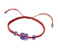 YIHANSS Bracciale feng shui bracciale ametista pixiu gintocchinetto bracciale regolabile braccialetto pi yao attirare denaro per uomini donne, corda rossa cina