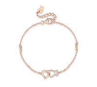 YIHANSS Bracciale per donne a forma di cuore Cristallo bianco Pesce clown Bracciale Sterling Sterling Silver Rose Gold Fashi