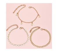 YIHANSS Braccialetti alla Caviglia 3pcs/Set di Colori Oro semplici cavigliere per Donne per Le Donne la Spiaggia di Braccialetti alla Caviglia Accessori per Donne cavigliere da Donna