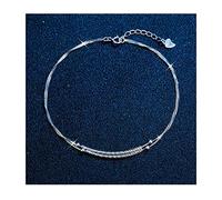 YIHANSS Braccialetti alla caviglia a doppio strato sterling in argento braccialetti alla caviglia alla spiaggia cavigliere catene del piede gioielli a mano regolabili per donne donne caviglie